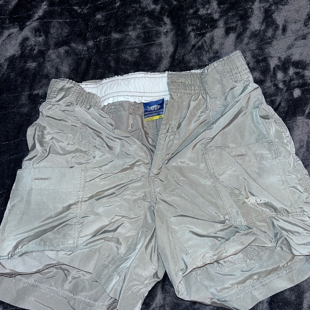 AFTCO Gray Cargo Shorts with Elastic Waistband